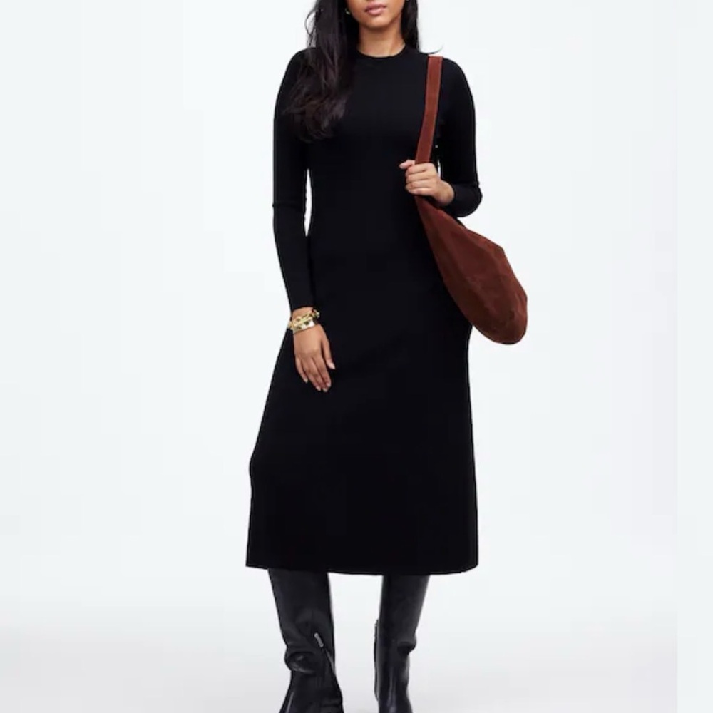 Madewell Merino Wool Sweater Maxi Dress, Black
